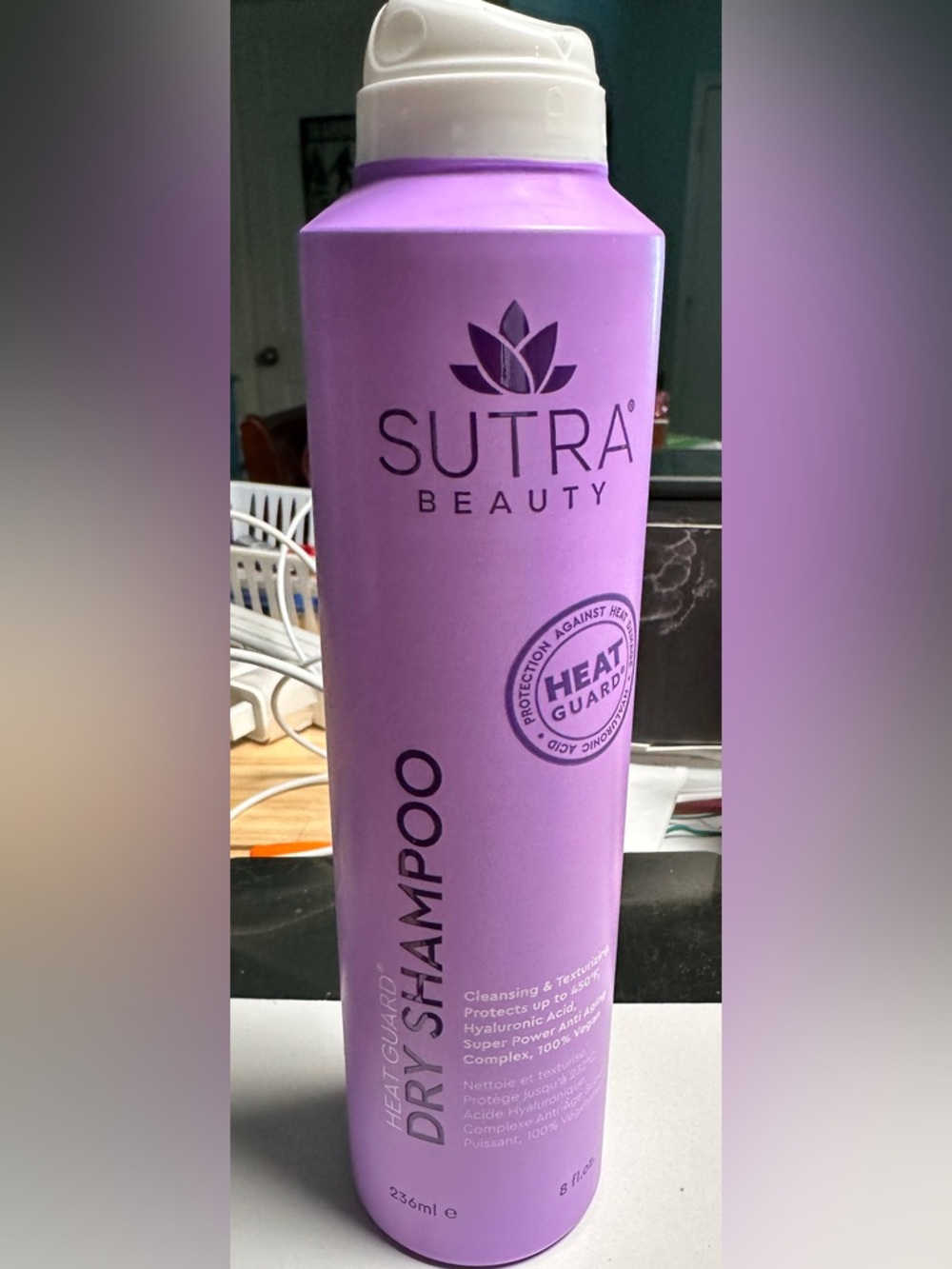 Sutra Beauty Purple Heat Guard Dry Shampoo for Color-Treated Hair